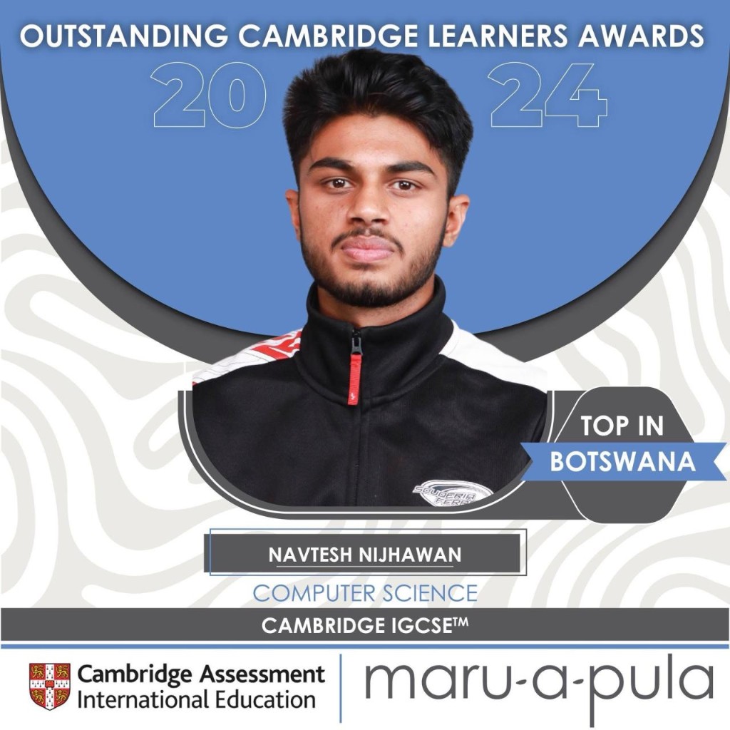 Cambridge Outstanding Learner Award — Top in Botswana for IGCSE Computer Science